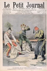 De heropleving van de kwestie van Oriëntaalse landen en de Balkan, omslagillustratie van Le Petit Journal, 18 oktober 1908