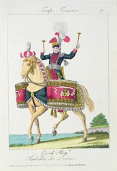 De Koninklijke Garde: een Paukenist van de Lansiers, plaat uit Franse Troepen