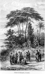 De school van Pythagoras (ca. 580-500 v.Chr.) uit Le Monde Illustré, 1865