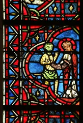 De Maagd Maria haalt het pact van Theophilus terug van de duivel