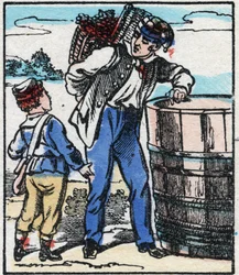 De wijnmaker. Gravure in 