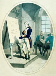 De jonge Napoleon op de militaire academie in Brienne, Frankrijk, 1779
