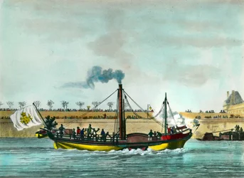 De aankomst van de stoomboot l