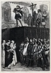 De executie van Conradin (of Conrad van Hohenstaufen) Koning van Sicilië en Hertog van Zwaben (1252-1268) op bevel van Karel van Anjou na de slag bij Tagliacozzo in 1268