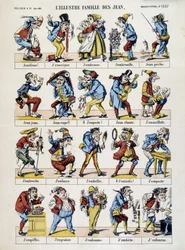 De illustere familie van de John. Beeld van Epinal, sd. 19e eeuw.
