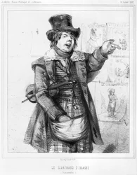 De prentverkoper, illustratie uit La Mode, 5 juli 1847