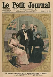 De nieuwe President van de Franse Republiek, Raymond Poincare, met zijn familie, voorpagina illustratie uit 