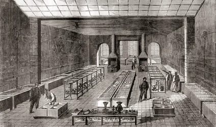 De werkplaats met de chemische baden in Charles Christofle