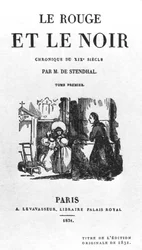 Titelpagina van de eerste uitgave van Rood en zwart van Stendhal (1783-1842), gepubliceerd in 1831