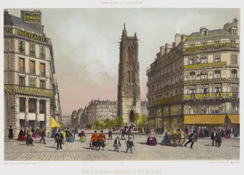 Tour St Jacques-La-Boucherie en Rue de Rivoli