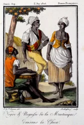 Traditionele dans: inwoners van Martinique dansen chica