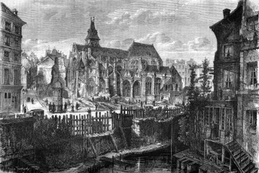 Transformaties van Parijs onder het Tweede Keizerrijk, Parijs haussmannien: vrijmaking van de kerk Saint Medard in de wijk Mouffetard