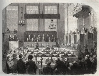 Proces van William Palmer, in het Central Criminal Court, mei 1856, voor het vergiftigen van John Parsons Cook, in Rugeley