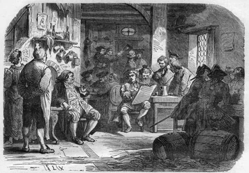 Uitzicht op Cabaret des Porcherons in Parijs.