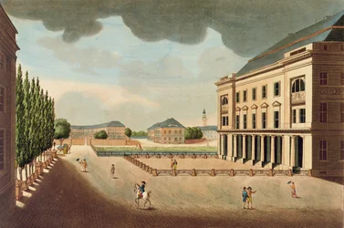 Zicht op de Beurs van Berlijn, begin 19e eeuw