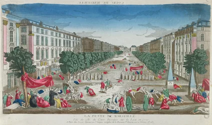Uitzicht op de Cours Belsunce, Marseille, tijdens de pest van 1720