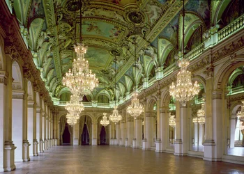 Uitzicht op de Grande Salle des Fetes, na 1871