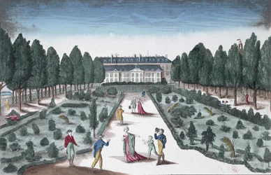 Uitzicht op de Jardin des Plantes, vanaf de hekken bij de Seine
