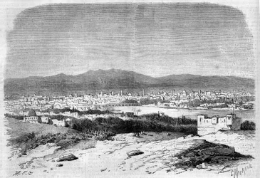 Uitzicht op de stad Damascus, Syrië