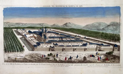 Uitzicht op de stad Richelieu in Poitou