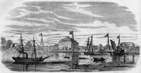 Uitzicht op de stad Shan Hai (Shanghai-Hai, Shanghai), China