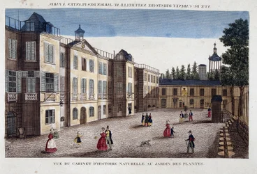 Uitzicht op het natuurhistorisch kabinet in de Jardin des Plantes in Parijs