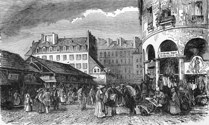 Uitzicht op de rotonde van de oude tempel maart (gravure)