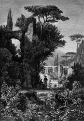 Villa Adriana (Villa van Hadrianus), oude villa gebouwd door de Romeinse keizer Hadrianus in de 2e eeuw. Italië