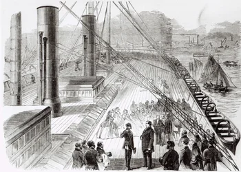 Bezoek van Prins Napoleon aan de Great Eastern in Southampton, illustratie uit Le Monde Illustré