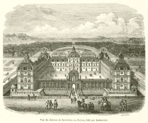 Zicht op het kasteel van Richelieu in Poitou, gebouwd door Lemercier