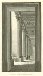 Uitzicht op de colonnade van het Louvre