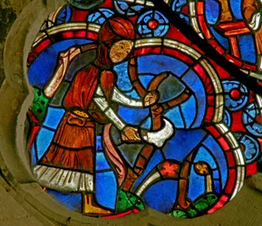 Raam Ew met de Arbeid van de Maanden: Maart