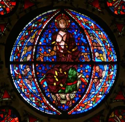 Raam Ww met Christus van het Laatste Oordeel