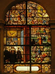 Raam in het Charnier (w.6) met het Pascha, Pasen en zonden