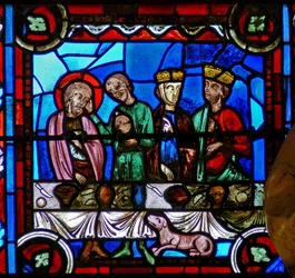 Raam w0 met een scène uit het leven van St. Thomas: met Gundaphorus