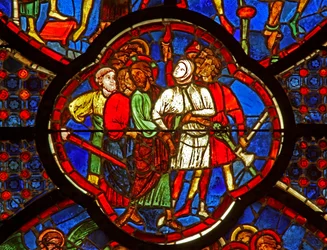 Raam w0 met het Verraad door Judas