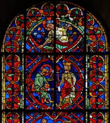 Raam w107b met St. Eloi voor een koning