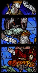 Raam w10 met Koning Hizkia en Koning Jotam en Ezechiël op de Boom van Jesse