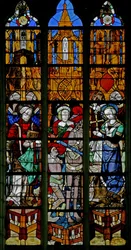 Raam w17 met St. Laurentius, St. Martinus en St. Margaretha