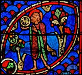 Raam w20 met St. Johannes de Doper: Ecce Agnus Dei