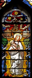 De Maagd Maria bekleed met de zon
