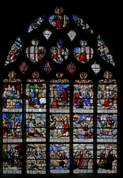 Raam w3 met scènes uit het leven van St. Nicolaas