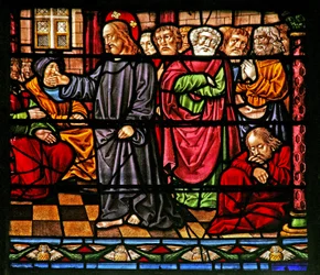 Raam w6 met Christus die predikt