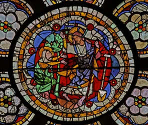 Raam w7 met een opstandingsscène: Noli Me Tangere