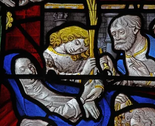 Raam w9 met een detail van de dood van de Maagd Maria