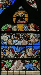 Raam w9 met het Laatste Oordeel - naar Albrecht Dürer