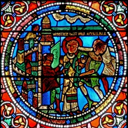 Raam wXIX met de arrestatie van St. Stefanus