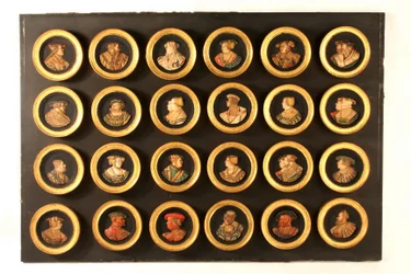 Een collectie van vierentwintig tekenaars als portretmedaillons