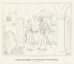 De Vrolijke Vrouwtjes van Windsor, Act III, Scene 4 (gravure)