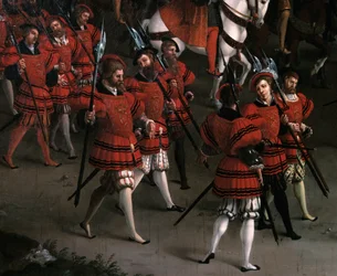 Interview van François I en Hendrik VIII op het kamp van het Gouden Laken 7 juni